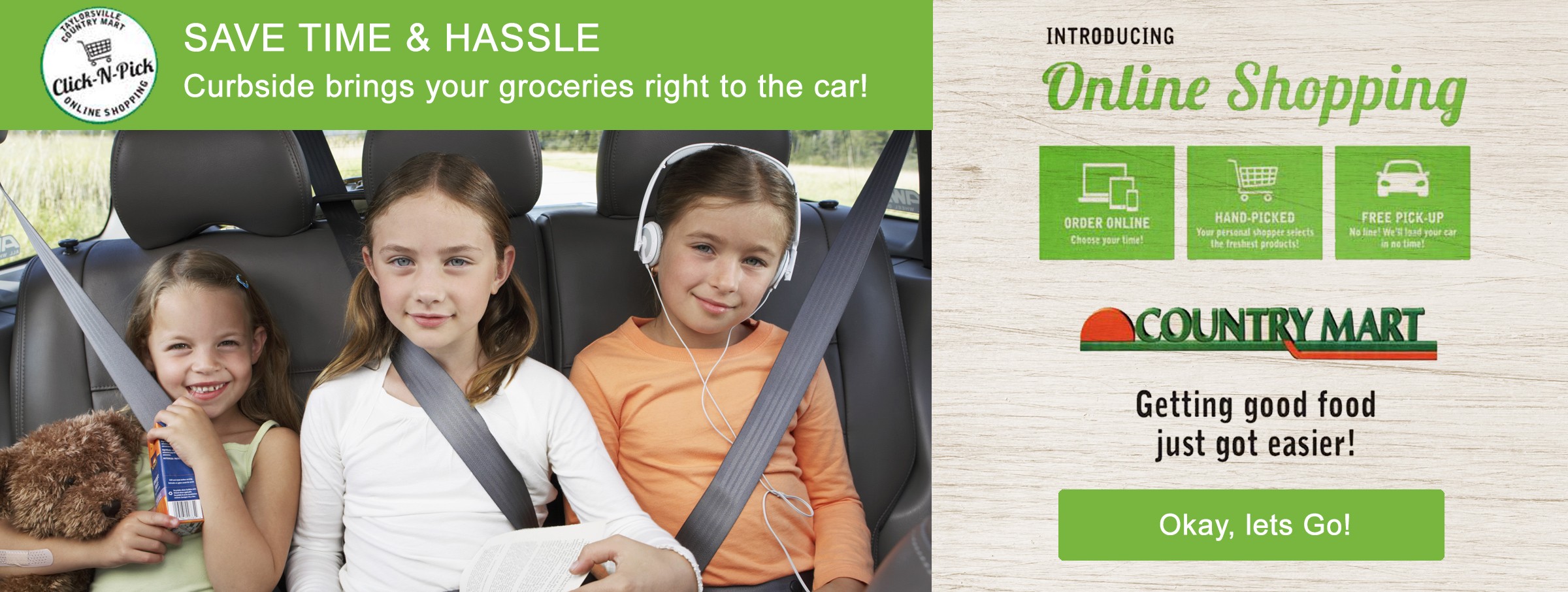 Introducing Online Shopping: Curbside brings your groceries right to the car!